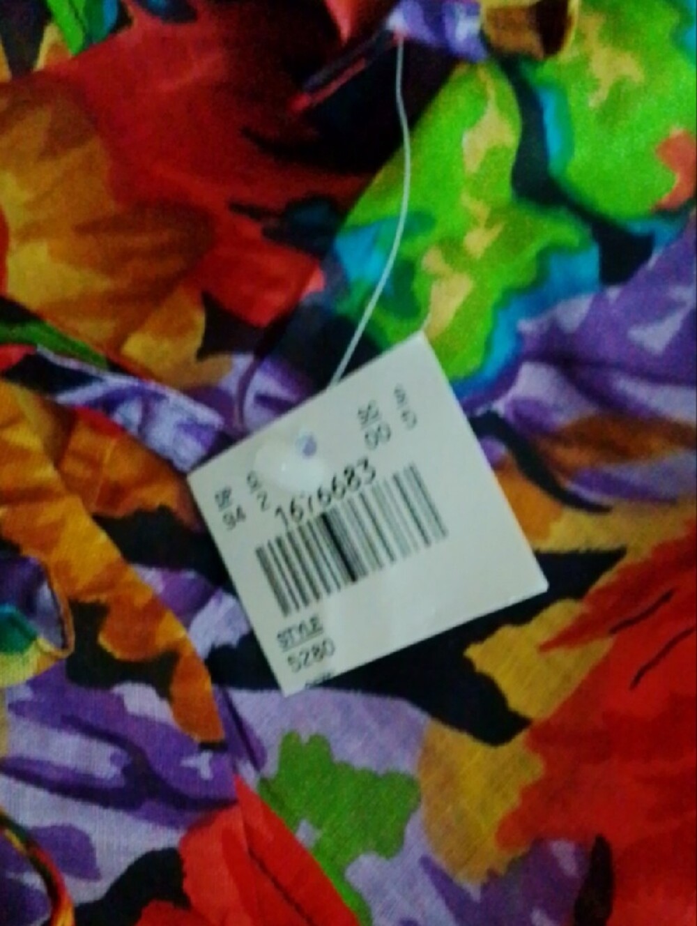 Vibrant Multi-Color Ruffle V-Neck Women's Top - Picture 8 of 8
